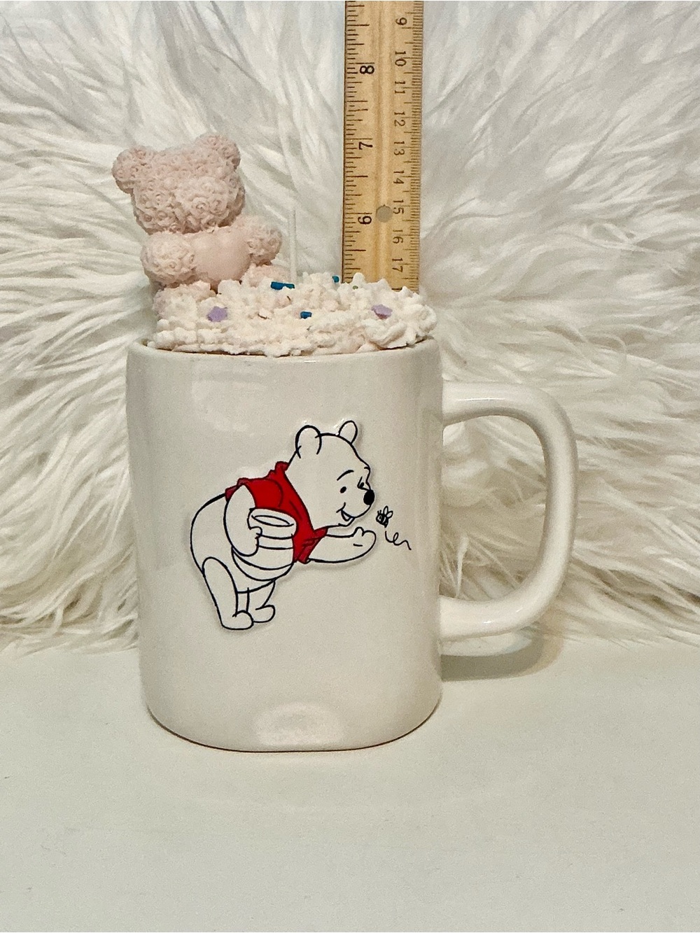 Rae Dunn Disney Winnie the Pooh SILLY OLD BEAR Mug with Birthday Cake Soy Candle - Picture 4 of 6